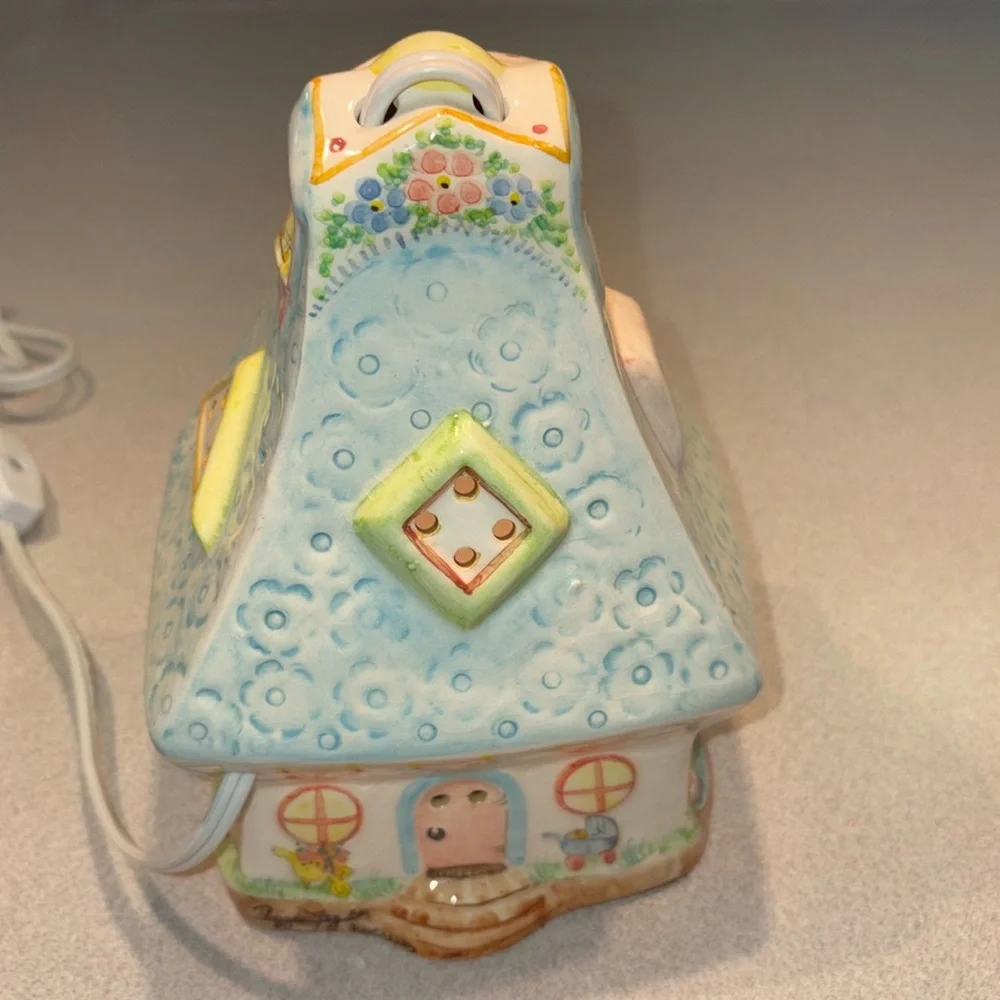 English Hand Painted Porcelain Pottery Play School by Peggie Foy